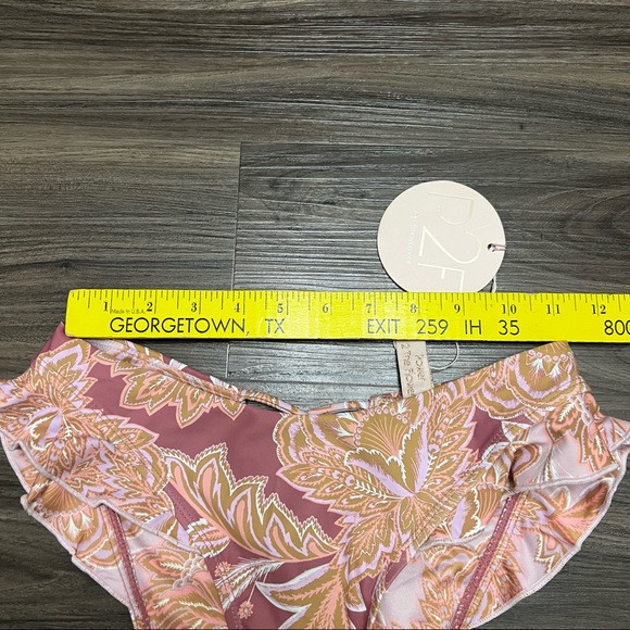 NWT P2F Women's Swim Bikini Bottom ONLY size xs floral ruffled - Picture 3 of 7